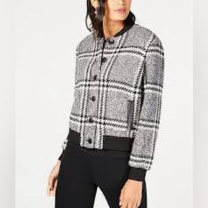 Rachel Zoe Black and Gray Plaid Women's Jacket